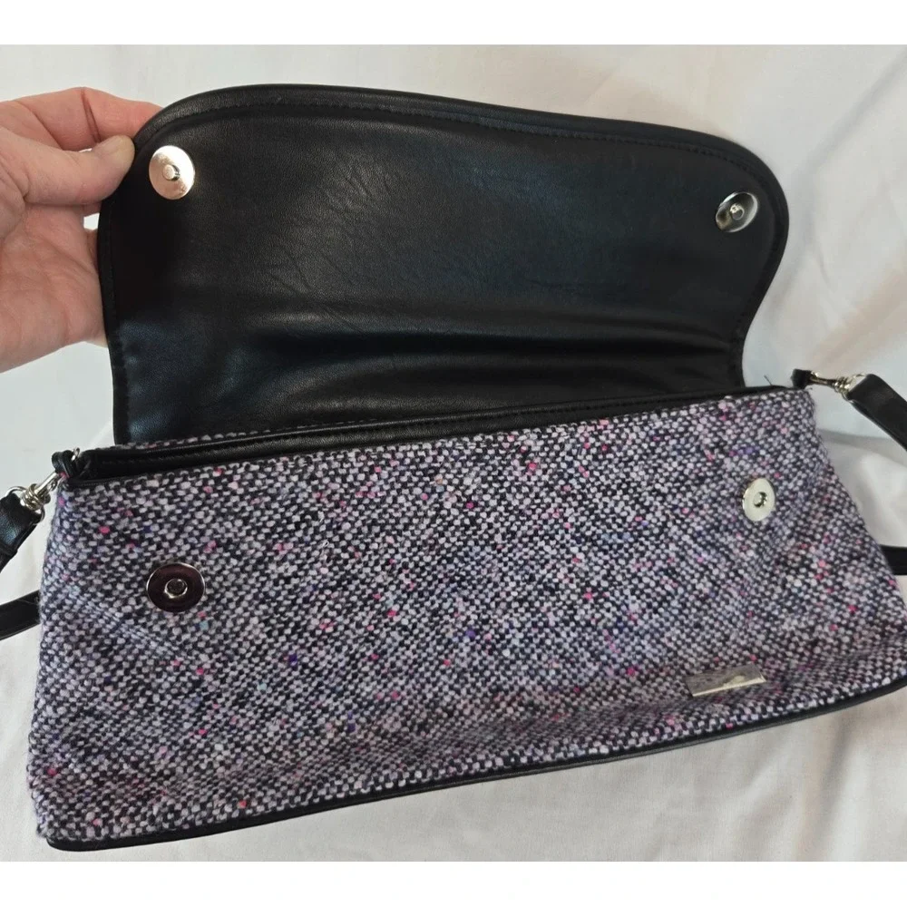 Mucros Weavers Irish Wool Tweed Shoulder Bag Purse Y2K Style Purple Pink